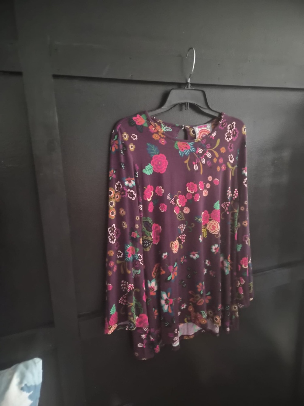 Johnny Was | Purple Floral Long-Sleeve Blouse | Size Small
